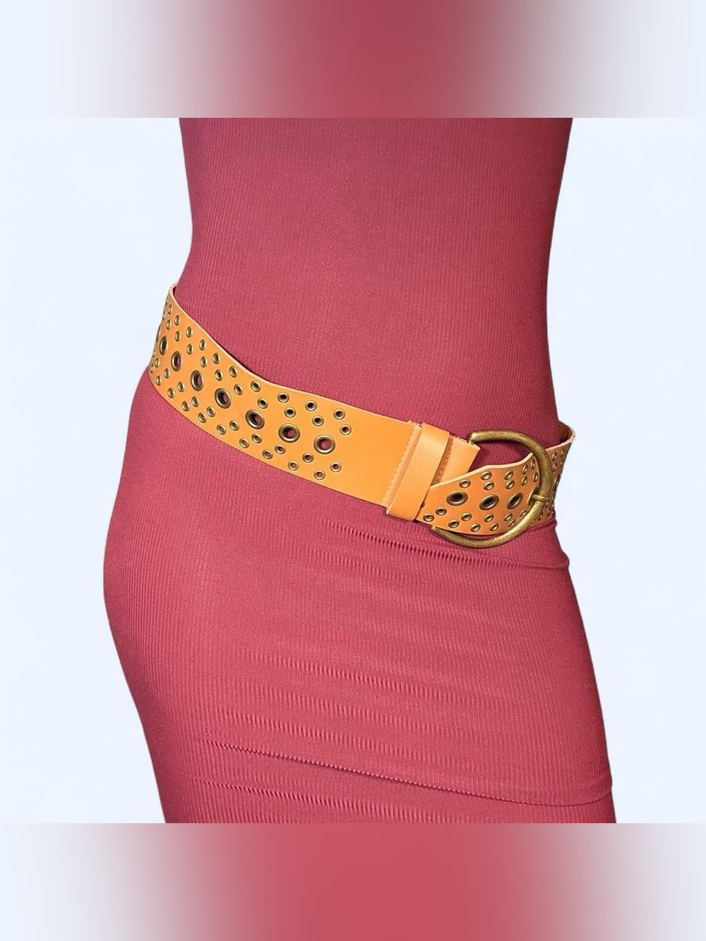 Grunge Brown Studded Grommet Belt!
